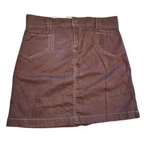 Vintage Old Navy Womens Stretch Mini Skirt Dark Brown Y2K 90s Preppy Sz 10